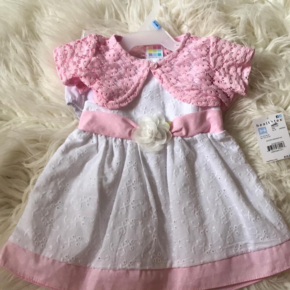Pink and white dress